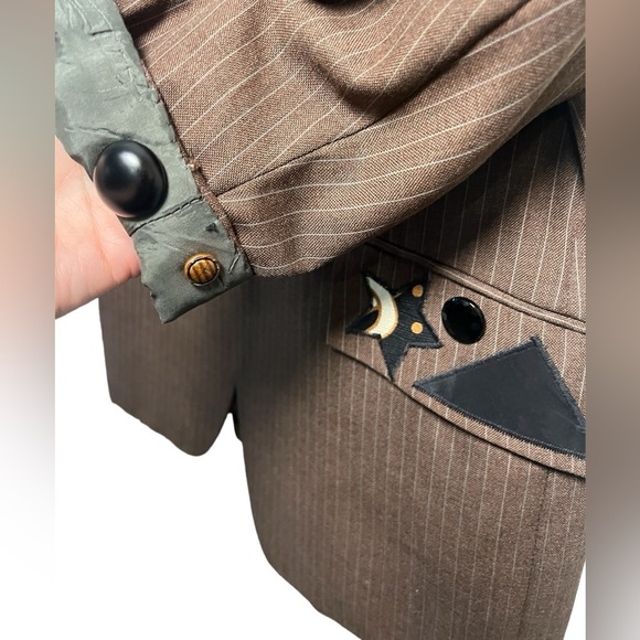 Handmade Blazer Patchwork Stars Western Boho - Picture 3 of 8